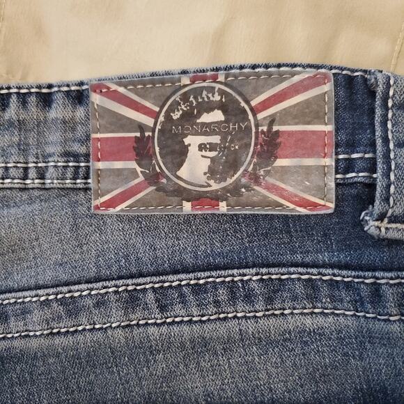 Monarchy Men's Distressed Straight Leg Jeans Size 38 - Picture 11 of 13